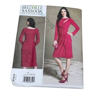 Vogue V1514 Bellville Sassoon Sewing Pattern Size 14 to 22 Wrap Dress New Uncut